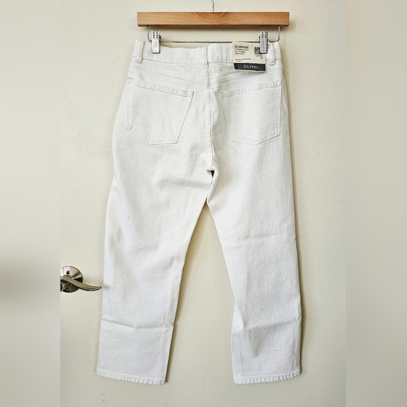 DL 1961 Rileu Boyfriend Strait White Denim Jeans - Picture 2 of 14